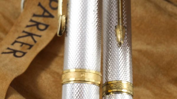 Parker Premier Grain d'Orge silver plated Fountain Pen & Mechanical Pencil Pen