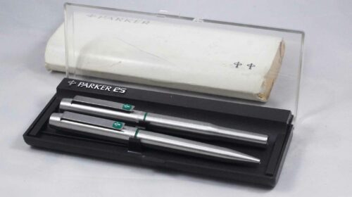 Parker 25 Fountain Pen And Ballpoint Set | Flat Top Green ( New ) by Best Pen Shop